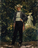 Portrait des amerikanischen Außenministers William H. Seward im Garten - Frank Buchser — Ansicht des Kunstwerks