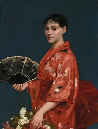 Frank Buchser - Young Woman in a Red Kimono.webp