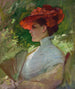 Portrait der Dame mit rotem Hut von Maggie Wilson - Frank Duveneck — Ansicht des Kunstwerks