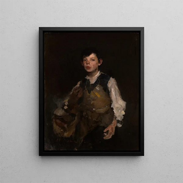 Der pfeifende Junge - Frank Duveneck — gerahmtes Bild an der Wand
