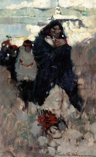 Frank Earle Schoonover - Sketch for The Funeral Procession.webp