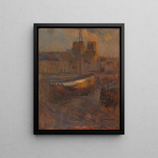 Schiffe vor Anker Cherbourg Nr. II - Frank Edwin Scott — gerahmtes Bild an der Wand