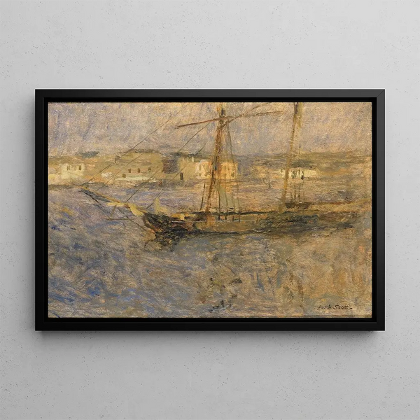 Schiffe vor Anker Cherbourg Nr. I - Frank Edwin Scott — gerahmtes Bild an der Wand