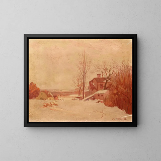 Winterlandschaft - Frank Howard Marschall — gerahmtes Bild an der Wand