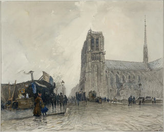 Notre-Dame Ansicht vom Pont au Double - Frank Myers Boggs — Ansicht des Kunstwerks