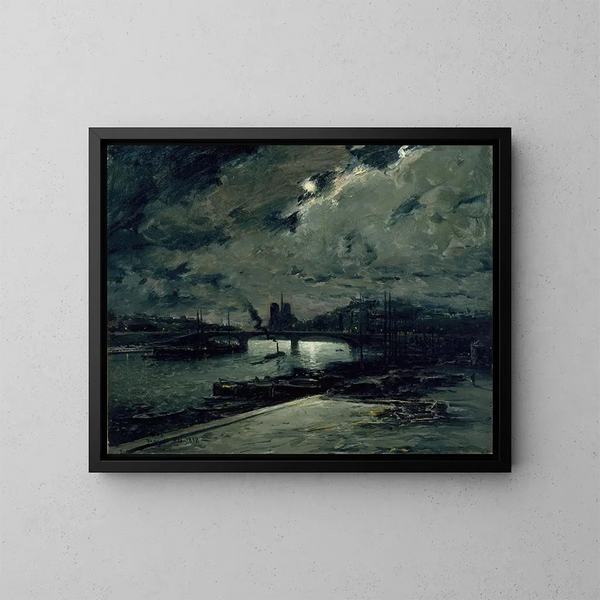 Quai de la Seine à Paris au clair de lune - Frank Myers Boggs — gerahmtes Bild an der Wand