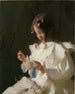 Portrait eines Kindes beim Nähen - Frank Weston Benson — Ansicht des Kunstwerks