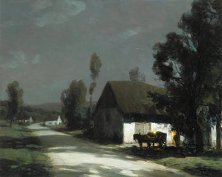 Ein Dorfsweg im Mondschein - François-Charles Cachoud — Ansicht des Kunstwerks