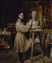 Jean-Pierre Dantan, 1800-1869, in seinem Atelier, das den Kopf von Lépaulle modelliert - François-Gabriel-Guillaume Lépaulle — Ansicht des Kunstwerks