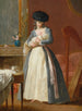 Eine Dame, die als Madame Danloux beim Stillen ihres Kindes in einem Salon bezeichnet wird - François-Guillaume Ménageot — Ansicht des Kunstwerks