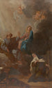 Die Jungfrau, die Heilige Theresia von Ávila unter den Schutz des heiligen Josef stellt - François-Guillaume Ménageot — Ansicht des Kunstwerks