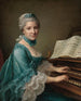 Portrait einer Frau, die als Madame Charles Simon Favart, Marie Justine Benoîte Duronceray gilt - François-Hubert Drouais — Ansicht des Kunstwerks