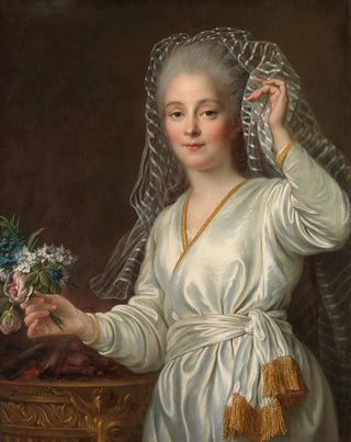 FranoisHubert Drouais - Portrait of a Young Woman as a Vestal Virgin.webp