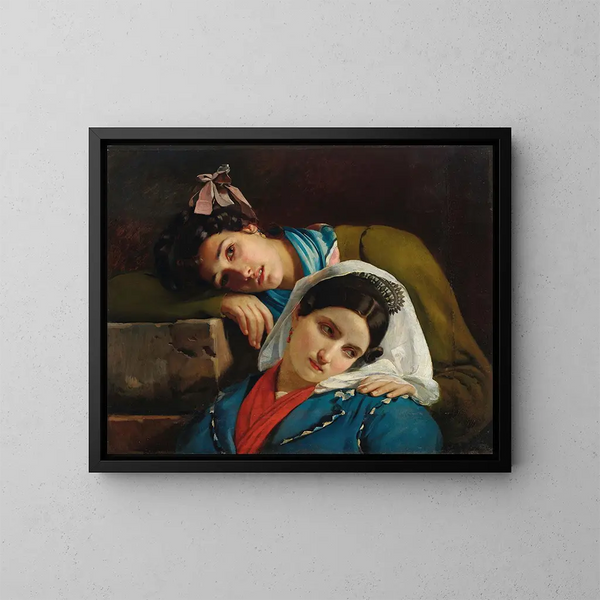 Zwei Italienerinnen - François-Joseph Navez — gerahmtes Bild an der Wand