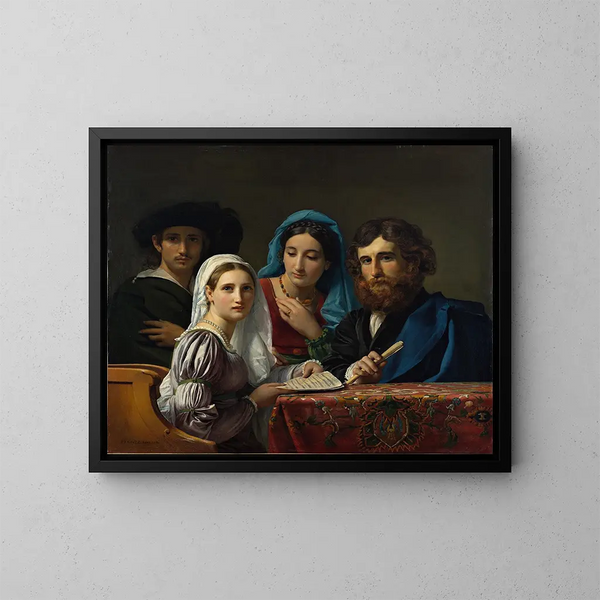 Musikszene - François-Joseph Navez — gerahmtes Bild an der Wand
