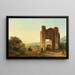 Ein romantisches Landschaftsbild mit mauritanischen Ruinen und Figuren - François Antoine Bossuet — gerahmtes Bild an der Wand