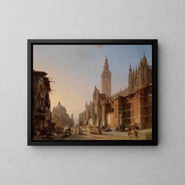 Die Kathedrale von Sevilla - François Antoine Bossuet — gerahmtes Bild an der Wand