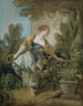 Eine junge Frau in einem Park - François Boucher — Ansicht des Kunstwerks