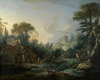Landschaft mit Wassermühle - François Boucher — Ansicht des Kunstwerks