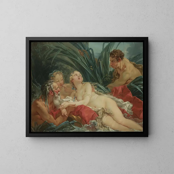 Pan und Syrinx - François Boucher — gerahmtes Bild an der Wand