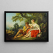 Berger spielend Flöte für eine Schäferin - François Boucher — gerahmtes Bild an der Wand