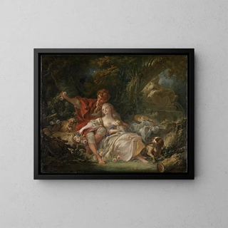Hirten und Hirtinnen - François Boucher — gerahmtes Bild an der Wand