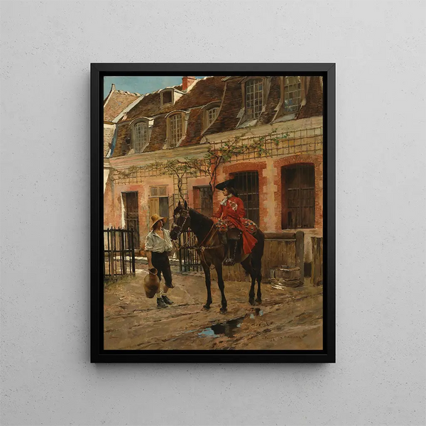 Le renseignement - François Flameng — gerahmtes Bild an der Wand