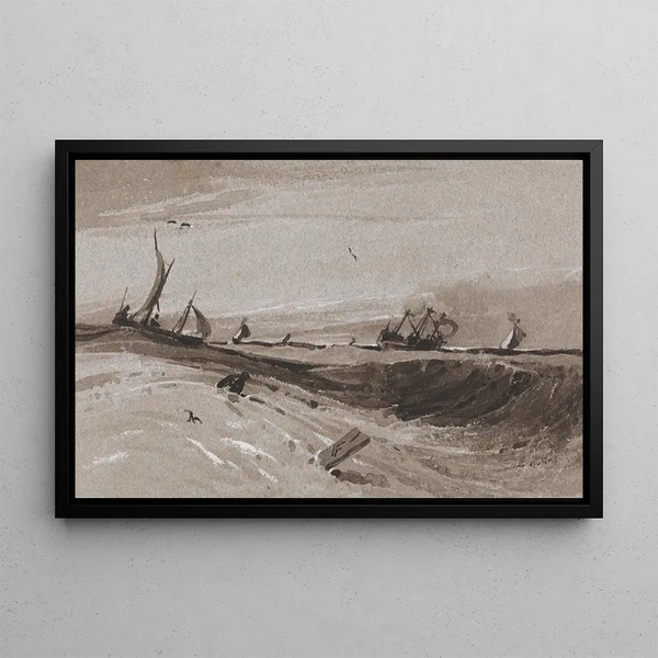Franois Louis Thomas Francia - A Stormy Sea Evening.webp