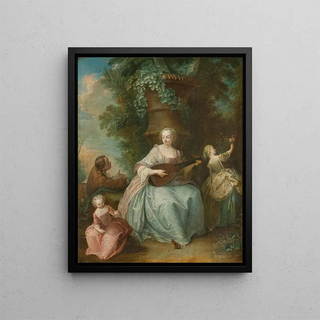 Franois Octavien - Jeune femme jouant dun instrument et enfant tenant un rat.webp