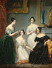 Portrait einer Gruppe von vier jungen Frauen in einem Interieur - François Quesnel — Ansicht des Kunstwerks
