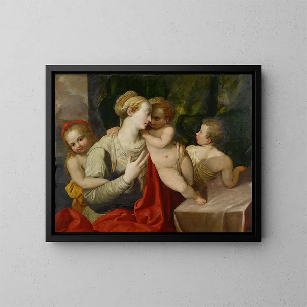 Charité - Frans Floris — gerahmtes Bild an der Wand