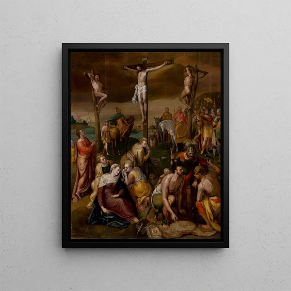 Kreuzigung - Frans Floris — gerahmtes Bild an der Wand