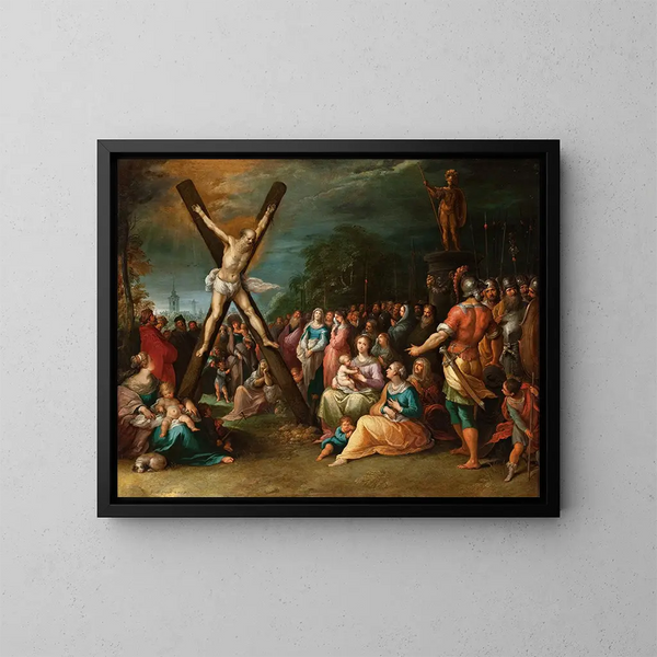 Die Kreuzigung des heiligen Andreas - Frans Francken der Jüngere — gerahmtes Bild an der Wand