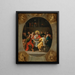 Das letzte Abendmahl in einem Oval gemalt Der Pate und die vier Evangelisten - Frans Francken der Jüngere — gerahmtes Bild an der Wand