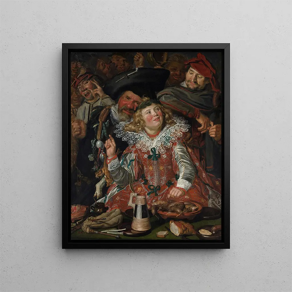 Die Feiernden des Karnevals - Frans Hals — gerahmtes Bild an der Wand