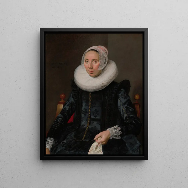 Portrait einer Dame - Frans Hals — gerahmtes Bild an der Wand