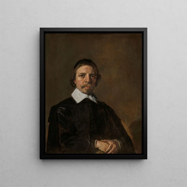 Portrait eines Mannes, vielleicht ein Geistlicher - Frans Hals — gerahmtes Bild an der Wand