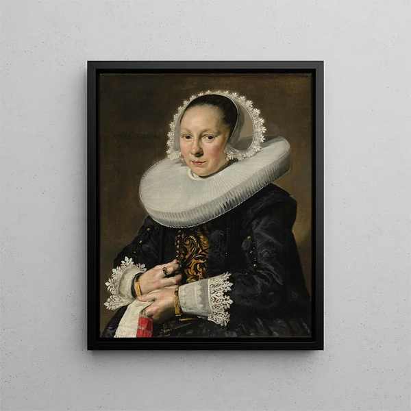 Portrait einer Frau wahrscheinlich Aeltje Dircksdr Pater - Frans Hals — gerahmtes Bild an der Wand