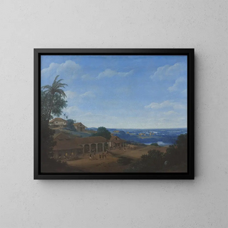 Landschaft in Brasilien mit Zuckerrohrplantage - Frans Post — gerahmtes Bild an der Wand