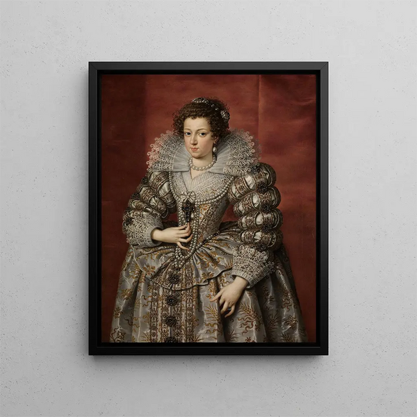 Elisabeth von Frankreich, früher Anne von Österreich - Frans Pourbus der Ältere — gerahmtes Bild an der Wand