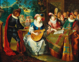 Eine Musikgesellschaft auf einer Terrasse - Frans Xaver Hendrick Verbeeck — Ansicht des Kunstwerks