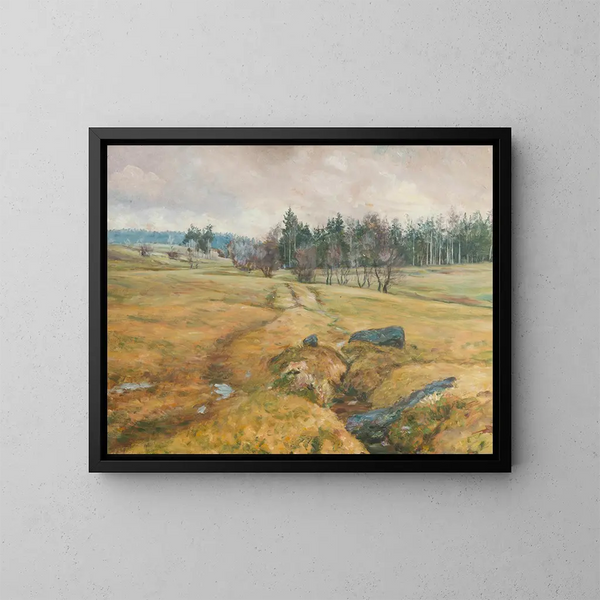 Ein feuchter Winter - František Kaván — gerahmtes Bild an der Wand