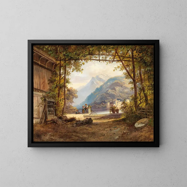 auf einem See in Norditalien - Franz Barbarini — gerahmtes Bild an der Wand