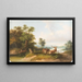 Landschaft mit kämpfenden Hirschen - Franz Barbarini — gerahmtes Bild an der Wand