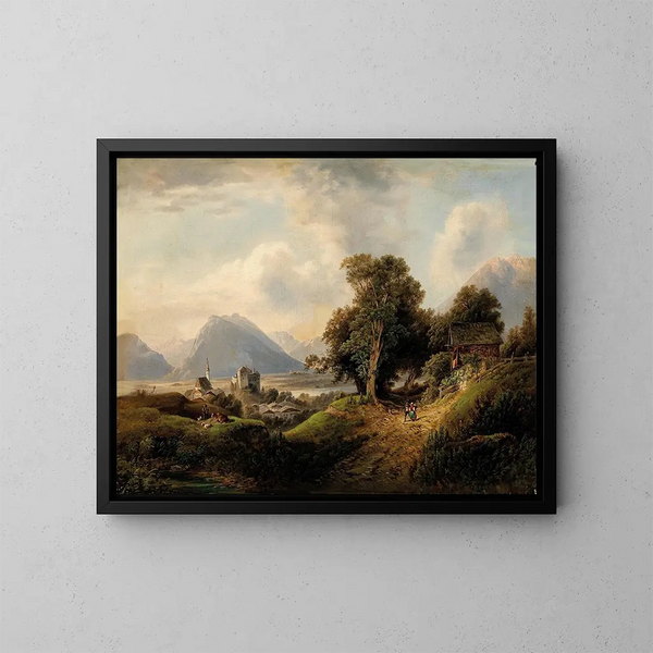 Ruhe der Hirten - Franz Barbarini — gerahmtes Bild an der Wand