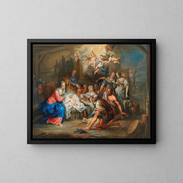 L'Adoration des bergers - Franz Christoph Janneck — gerahmtes Bild an der Wand