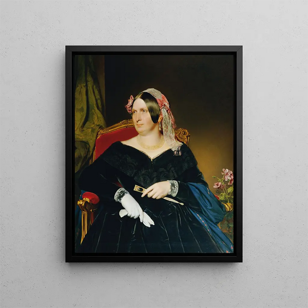 Dame in einem Sessel - Franz Eybl — gerahmtes Bild an der Wand