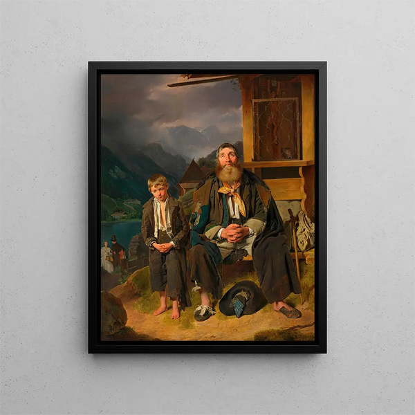 Der Bettler - Franz Eybl — gerahmtes Bild an der Wand