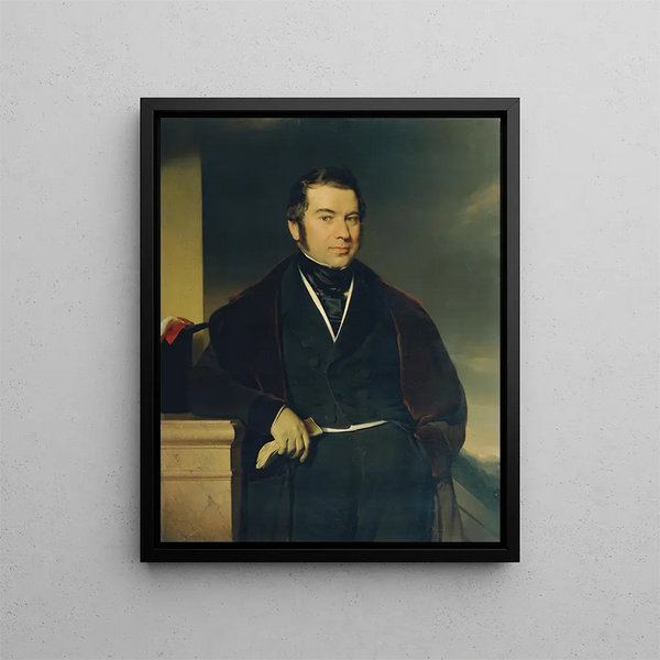 Mann mit Zylinder und Handschuh - Franz Eybl — gerahmtes Bild an der Wand