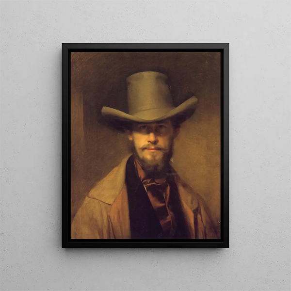 Selbstporträt - Franz Eybl — gerahmtes Bild an der Wand